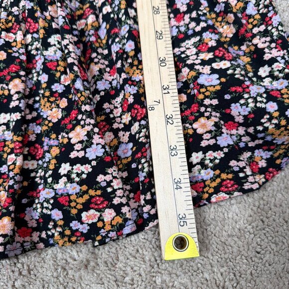 American Eagle Dress Women L Black Dark Floral Babydoll Bohemian Cottagecore NWT - Picture 6 of 7